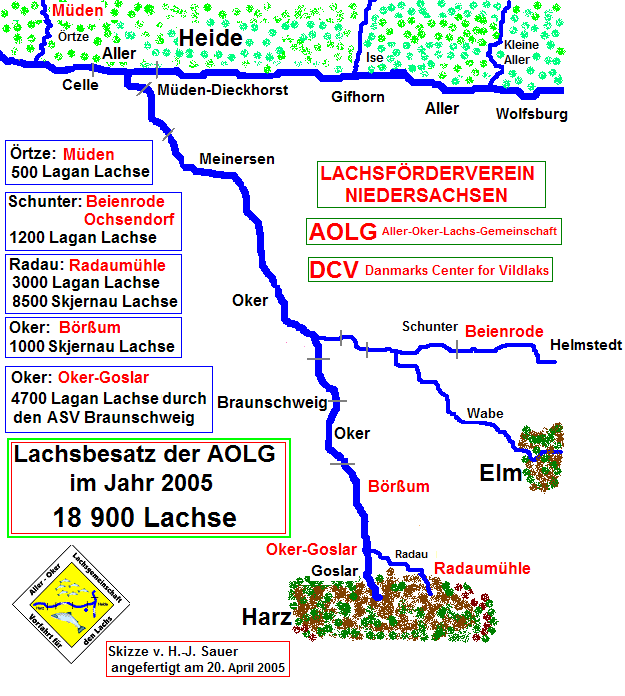 Karte Lachsbesatz 2005