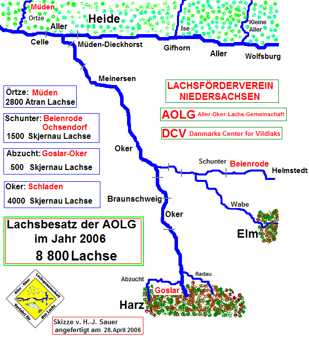 Karte Lachsbesatz 2006
