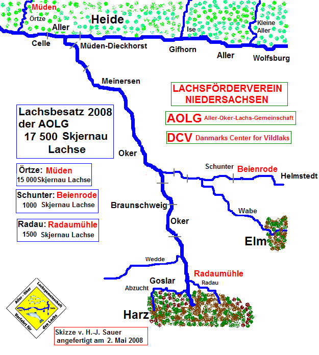 Karte Lachsbesatz 2008