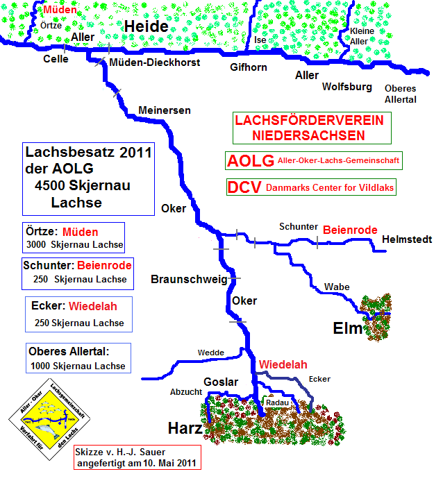Karte Lachsbesatz 2011