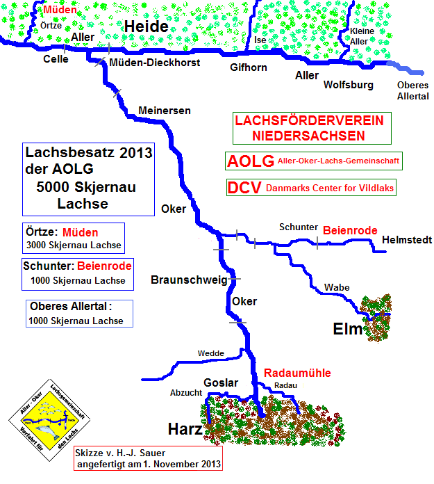 Karte Lachsbesatz 2013